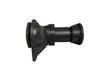 Replacement drain plug assembly for Iceland Coolers, shown in black plastic with threaded cap and rubber seal.