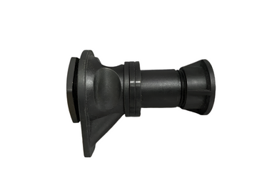 Replacement drain plug assembly for Iceland Coolers, shown in black plastic with threaded cap and rubber seal.