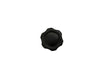 Black aerator insertion point cap for Iceland Coolers, shown from top view with grooved edges for easy grip and sealing.
