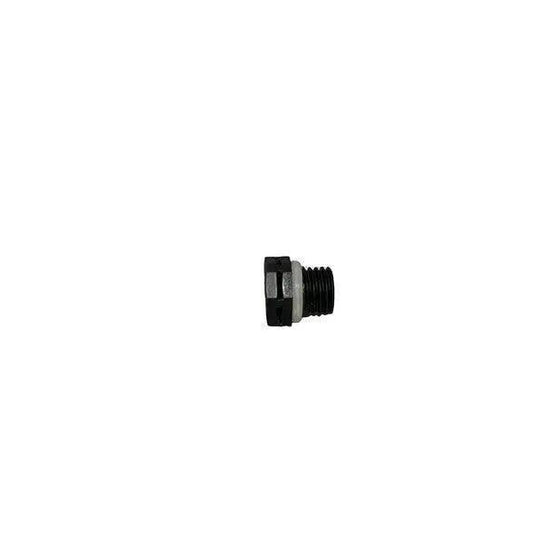 Replacement vent plug for Iceland Coolers Berserker Bucket, shown in black with threaded end and rubber gasket.