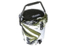 Iceland Coolers 5-gal rotomolded bucket cooler in green camo with spout, locking lid, padded handle—durable for hunting or tailgates.