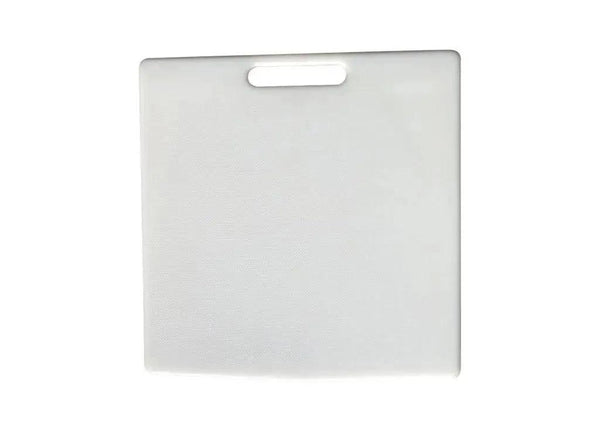 White Iceland Coolers cutting board divider with built-in handle, designed to fit inside rotomolded ice chest coolers.