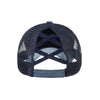 Back view of Iceland Coolers ponytail hat with criss-cross elastic bands and breathable mesh for high ponytail support.