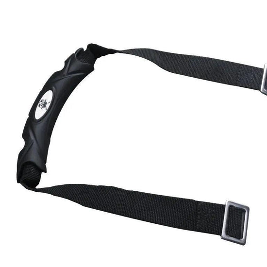Durable cooler handle for Iceland Coolers with molded grip, adjustable nylon straps, and metal attachment loops.