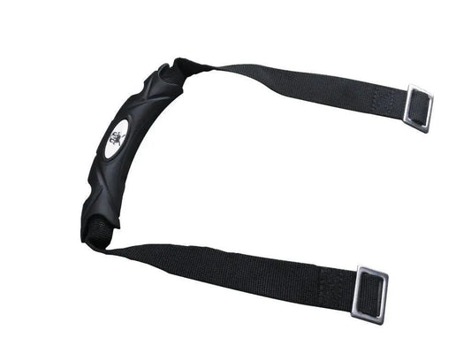 Durable cooler handle for Iceland Coolers with molded grip, adjustable nylon straps, and metal attachment loops.