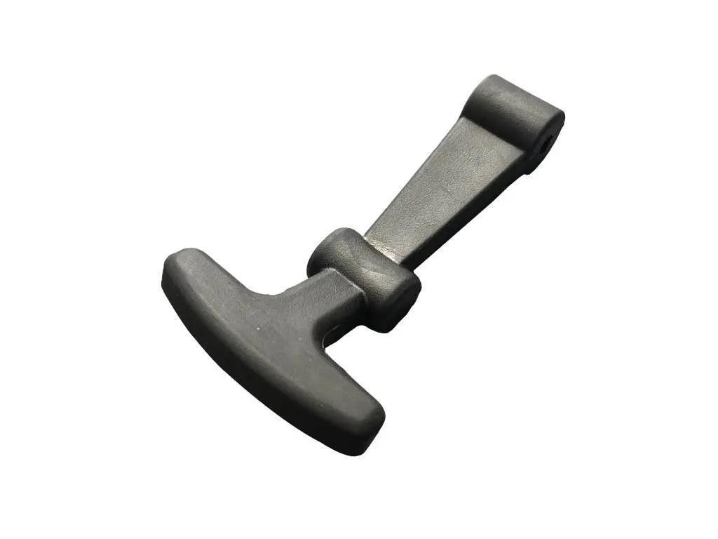 T-latch replacement part for Iceland Coolers, designed for secure cooler closure with durable molded construction and hinge support.