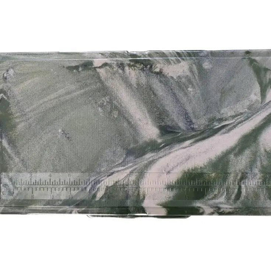 Top view of Iceland Coolers Viking Series 75 QT in arctic camo with built-in fish ruler molded into the lid.